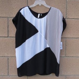 NY Collection Color Block Top Plus Size 1X